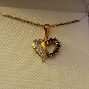 Elegant Gold and Silver Heart Pendant Necklace